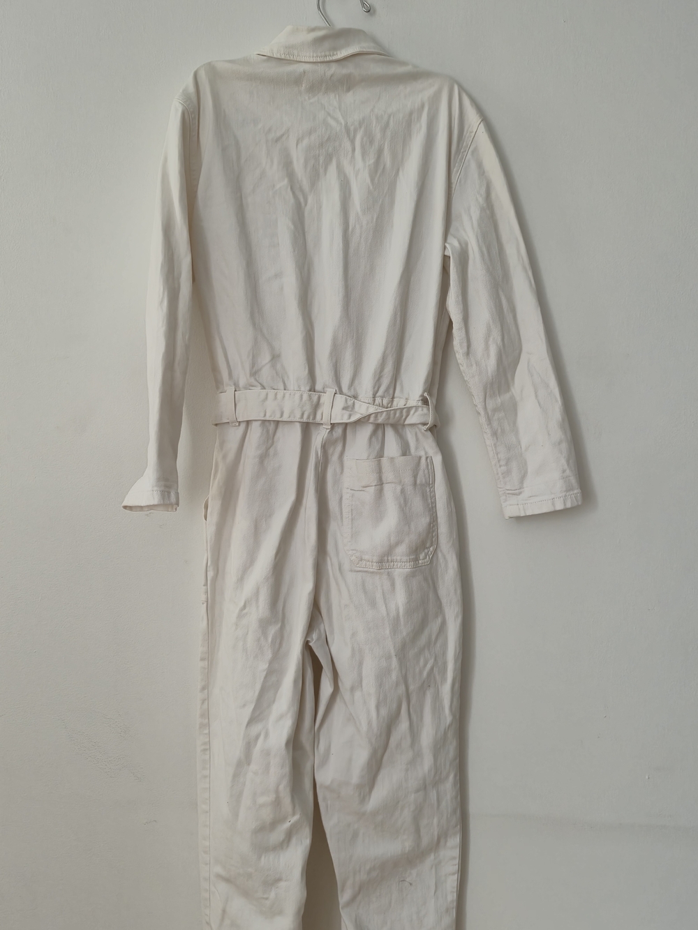Acquaverde Paris Off-White Utility Jumpsuit with Tie Waist - Size 38 - Picture 7 of 16